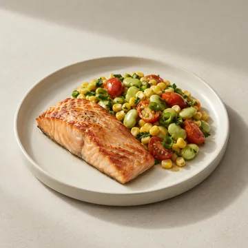 Cedar-Plank Salmon & Succotash